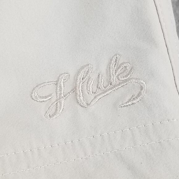 Huk Shorts Womens Small Beige Khaki Nylon Stretch Fishing Outdoor Elastic Waist - Picture 6 of 16